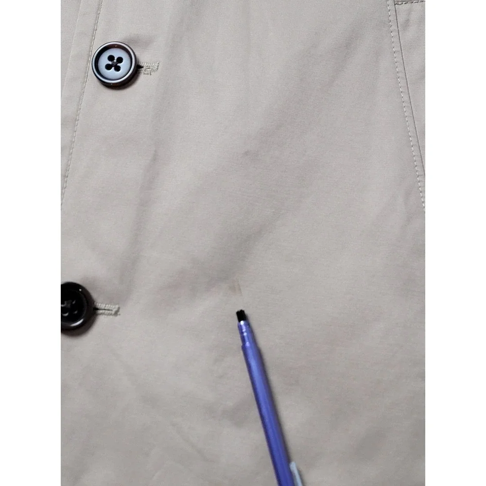 Banana‎ Republic Trench Coat Men's XL Beige Lined Vented Back Single Breasted